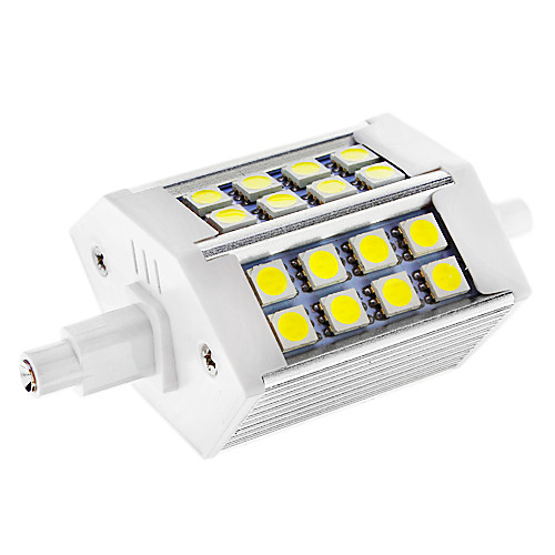 Затемнения R7S 5W 24x5050SMD 300LM 6000-6500K холодный белый свет мозоли СИД лампы (AC 220-240V)