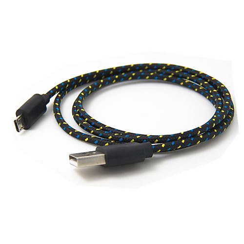 подробности о 1м плетеные ткани Micro USB 2.0 зарядное устройство данных кабель для Samsung Galaxy Примечание 2 S3/S4 черный