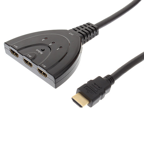 HDMI v1.4 усиливается переключатель кабель HDMI адаптер (черный, 3-в / 1 выход)