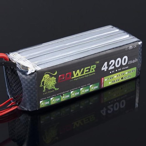 Лев 22.2V 6S 4200mAh 30C Lipo батареи питания для Trex Радиоуправляемый вертолет 550 600 (Т Plug)