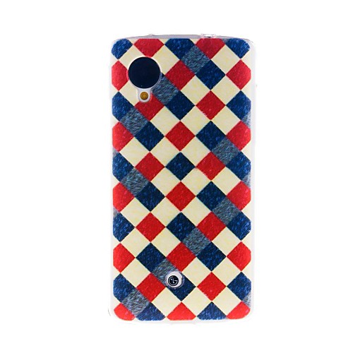 Кинстон Четыре Цвет решетки алмаза Pattern ТПУ мягкий чехол для Google LG Nexus 5