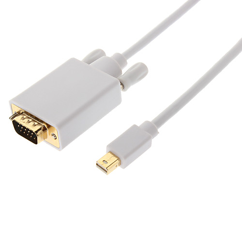 Mini DisplayPort мужчина к VGA Мужской 32AWG OD4.8mm ультразвуковой кабель для MacBook Air / Pro / Pro Retina (180 см)