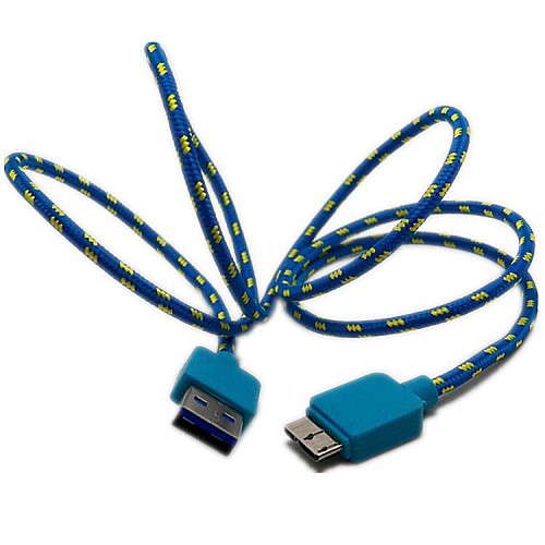 3 фута Плетеный Ткань Micro USB 3.0 данных Кабель зарядного устройства Samsung Note 3 N9000 S5 i9600