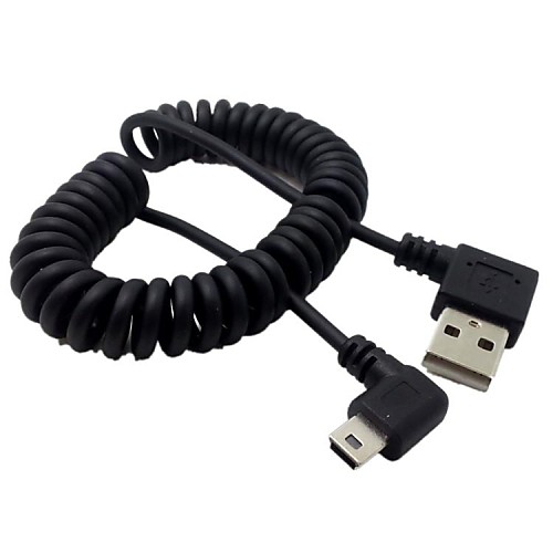 1 фут-3 фута USB мужчина правой Бенд повернуть направо Бенд Весна Mini USB кабель