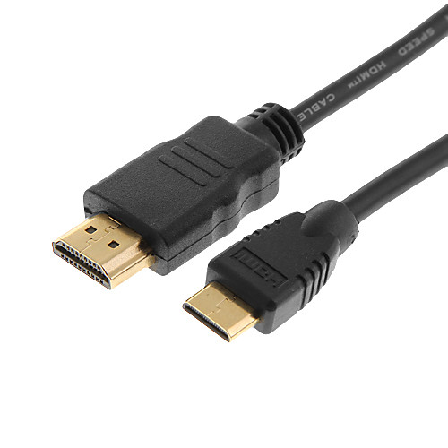 1.4V Mini HDMI для HDMI кабель для планшетных или ноутбук к HDTV 1080P/3D (черный, 1,5 м)