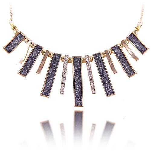 (1 шт) Европейская (кристалл алмаза Длинный свитер цепи) Золотой сплава ожерелье (черный, белый)