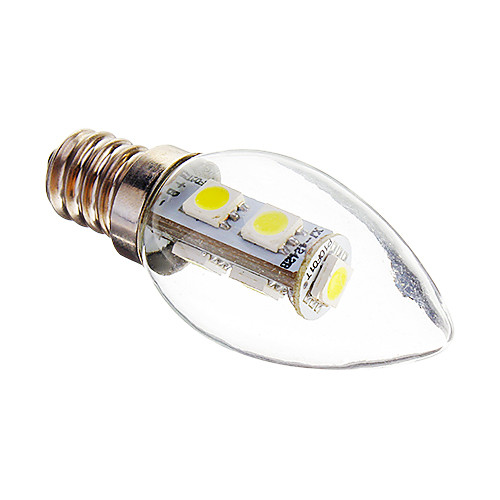 E12 1W 7x5050SMD 60-70LM 6000-6500K холодный белый свет свечки СИД (220)