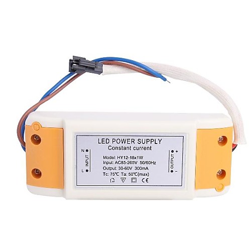 (12-18) x1W LED Driver Источник питания конвертер для верхнего света (30-60V, 300mAh)