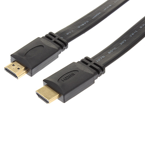 Высокоскоростной 0,5 1.4a HDMI плоский кабель 1.4V 1080P HD Ethernet 3D HDTV 50cm Высокое качество (черный, 0,5 М)