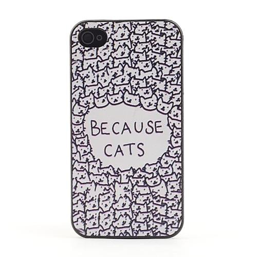 Потому что дело Кошки Pattern пластиковые Футляр для IPhone 4/4S