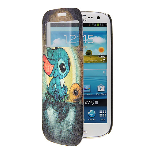 Мультфильм черепаха Pattern Дело всего тела с окном для Samsung S3