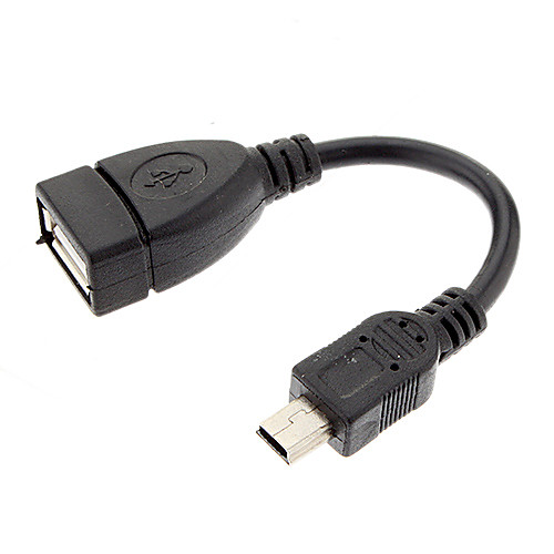 B-340 OTG Mini USB мужчина к USB Женский адаптер (черный)
