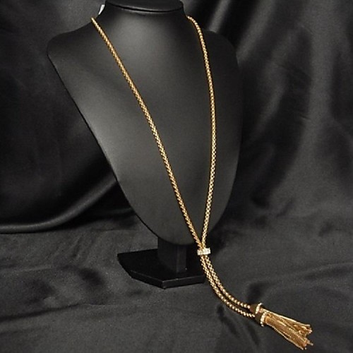 реали и порядочный rhinetone позолоченный сплав длинное ожерелье