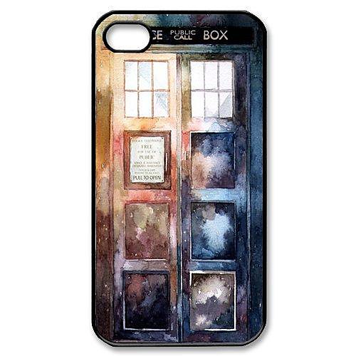 Дело Популярные Доктор Кто Акварель Tardis Pattern пластиковые Футляр для IPhone 4/4S