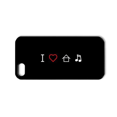 I Love Case Дом музыки Pattern пластик жесткий для iPhone 5/5S