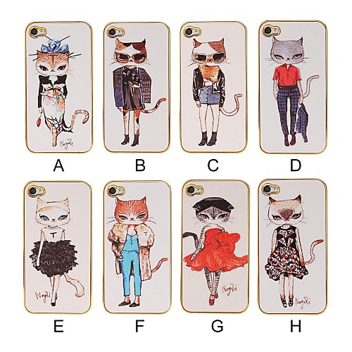 Мода Cat Модель Pattern Вставка кожа случае для iPhone 4/4S