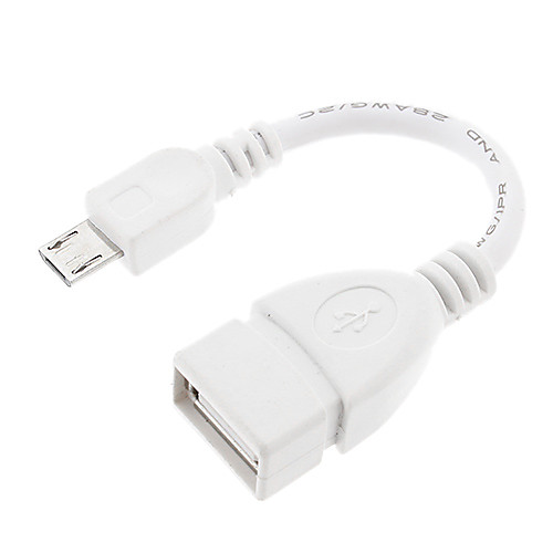 B-339 OTG Micro USB мужчина к USB Женский адаптер (белый)