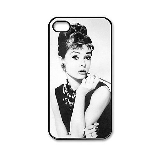 Дело Одри Хепберн Pattern пластиковые Футляр для IPhone 4/4S