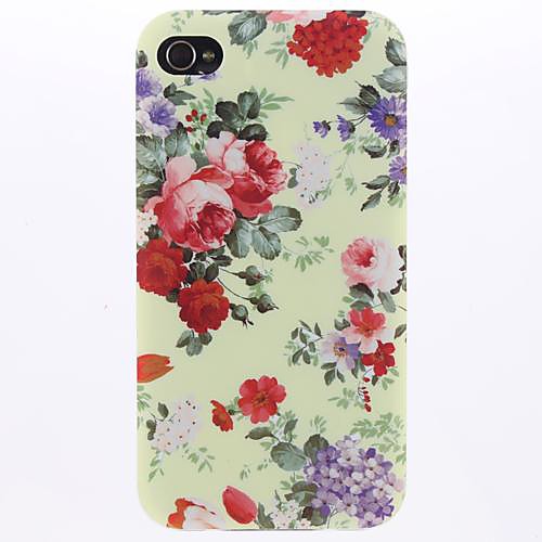 Красочные Цветы Pattern Мягкие TPU IMD чехол для iPhone 4/4S