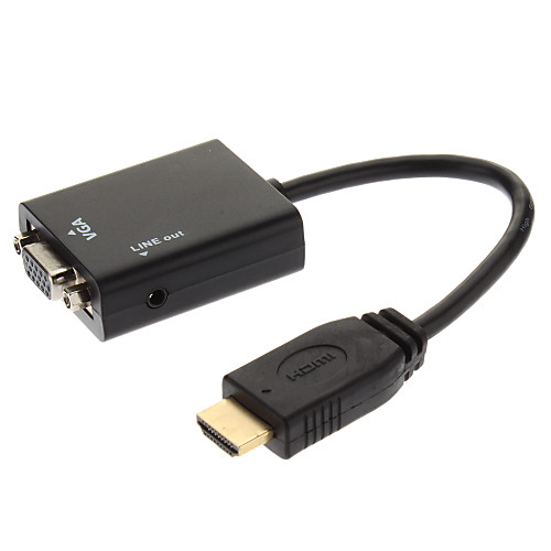 Universal Plug и Play HDMI мужчина к VGA Мале Кабель аудиовыхода (22см)