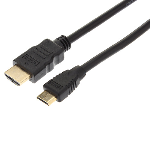 Mini HDMI мужчина к HDMI Мужской Подключение кабеля (черный, 1,5 м)