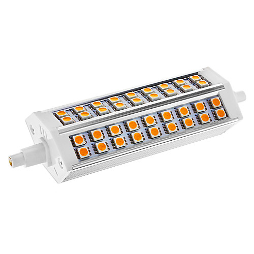 Затемнения R7S 11W 54x5050SMD 650LM 2800-3000K теплый белый свет мозоли СИД лампы (AC 220-240V)