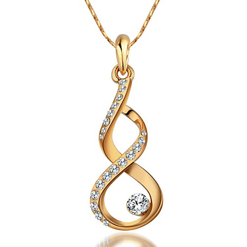 18-каратного белого / розового золота светит кристалл Австрия кальян кулон ожерелье
