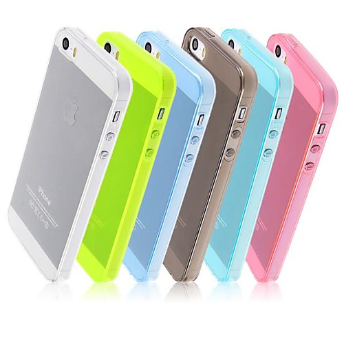 Конфеты Цвет ТПУ прозрачный корпус Мягкий чехол для iPhone 5/5S (разных цветов)