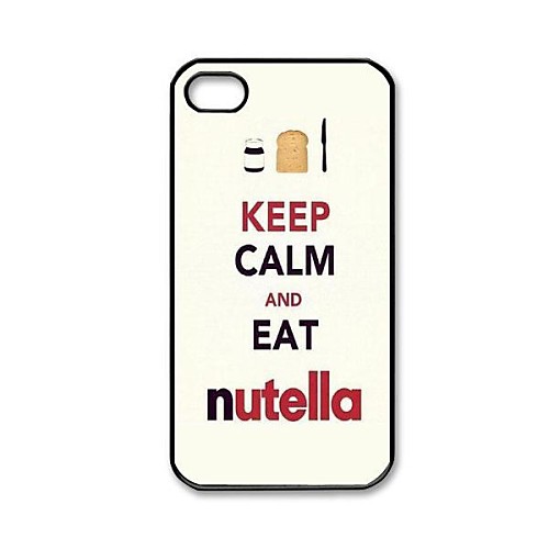 Дело сохранять спокойствие и EAT Nutella Pattern пластиковые Футляр для IPhone 4/4S