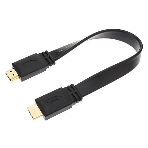 Высокоскоростной 0,3 1.4a HDMI плоский кабель 1.4V 1080P HD 3D HDTV (черный, 0,3 М)