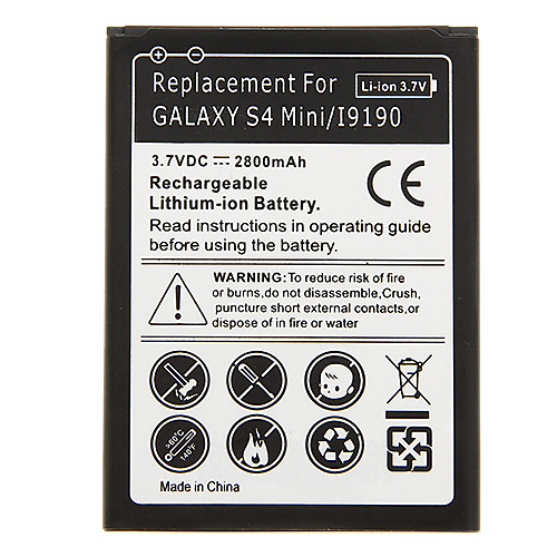 2800mAh аккумулятор сотового телефона черный для Samsung Galaxy S4 Mini/i9190 с зарядным устройством