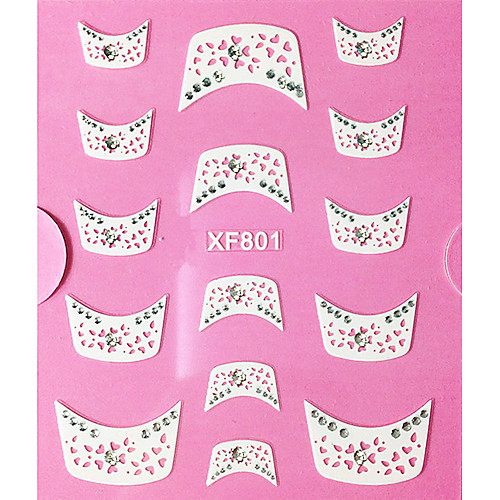 3D горный хрусталь Французский Кружева Nail Art Наклейки XF серии NO.801