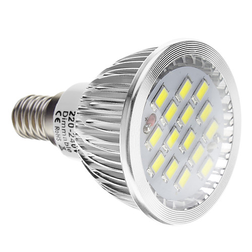 E14 5,5 Вт 15x5730SMD 400LM 6000-7000K холодный белый свет Светодиодные пятно лампы (110-240V)