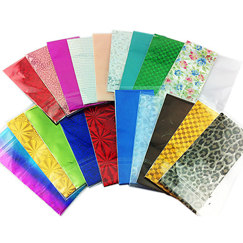 10PCS Mix цвета лазерного Фольга для ногтей украшения Звездные ногтей Наклейки (случайный цвет)