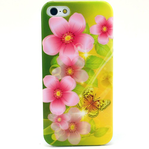 Розовый Петуния Pattern ТПУ мягкий чехол для iPhone 5/5S