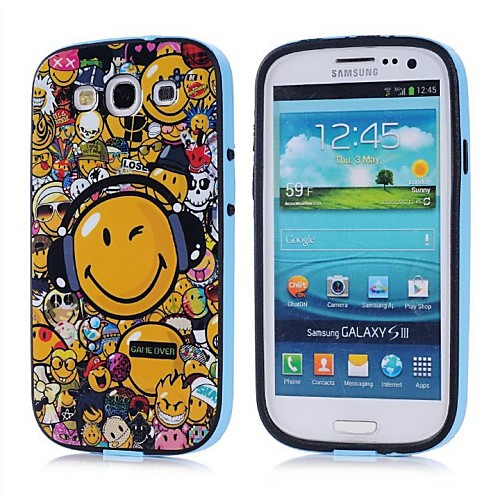 Улыбающиеся лица Pattern ТПУ  PC 2-в-1 Твердый переплет Чехол для Samsung Galaxy S3 I9300