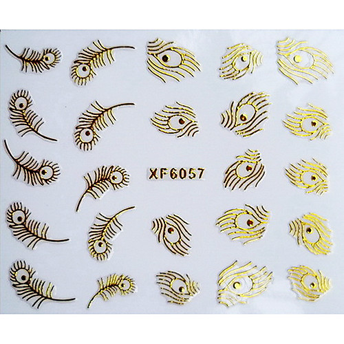 3D Phenix Перья Дизайн горячего тиснения Nail Art Наклейки XF серии