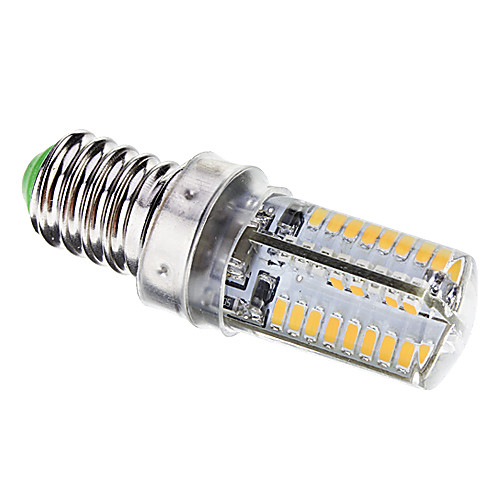 E14 3W 64x3014SMD 180-200LM 3000K теплый белый свет мозоли СИД лампа (220)