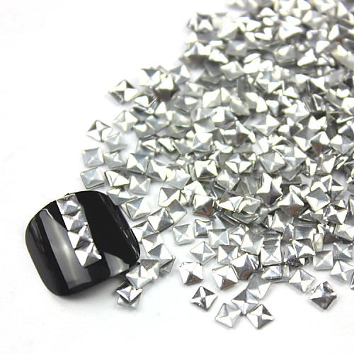 300PCS 3D Серебряный квадрат сплава Nail Art Золотые и Серебряные украшения