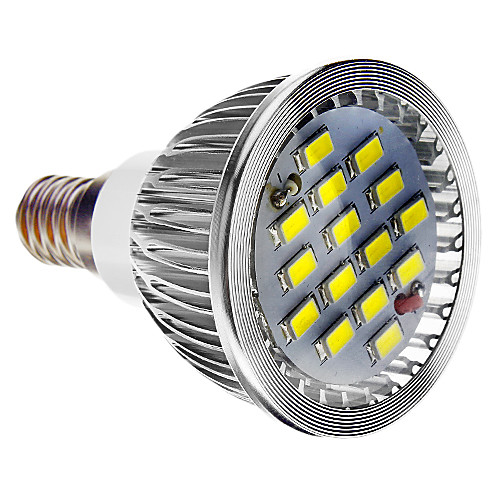 Лампа точечная светодиодная диммируемая E14 5,5 Вт 15x5730SMD 400LM 6000-7000K холодный белый свет (220-240V)