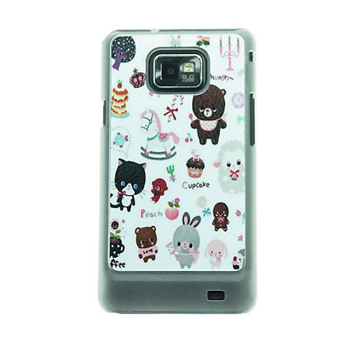 Футляр Cartoon Закуски Кожа вен Шаблон для Samsung Galaxy S2 I9100