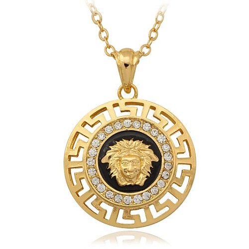 u7 старинные прелести кулон голова льва ожерелье из 18-каратного золота платины покрытием ювелирные изделия для женщин