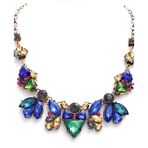 Европа Америка барокко Национальный Стиль Vintage Ожерелья Высший сорт Люкс Многоцветный Женщины короткое ожерелье