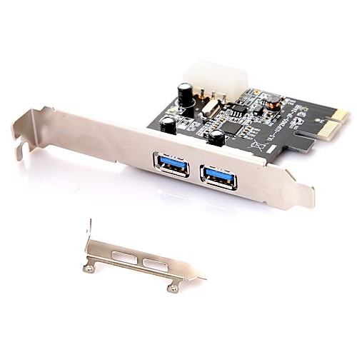 SuperSpeed USB 3.0 PCI Express (x1) (2x Ext) с Molex Connector и низкопрофильный кронштейн (Чипсет: NEC720202)