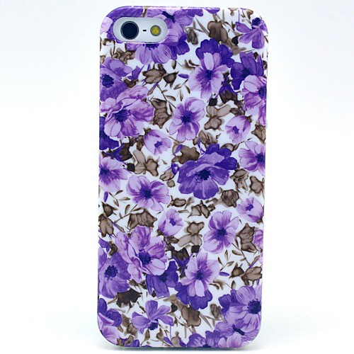 Фиолетовый Morning Glory Pattern ТПУ мягкий чехол для iPhone 5/5S