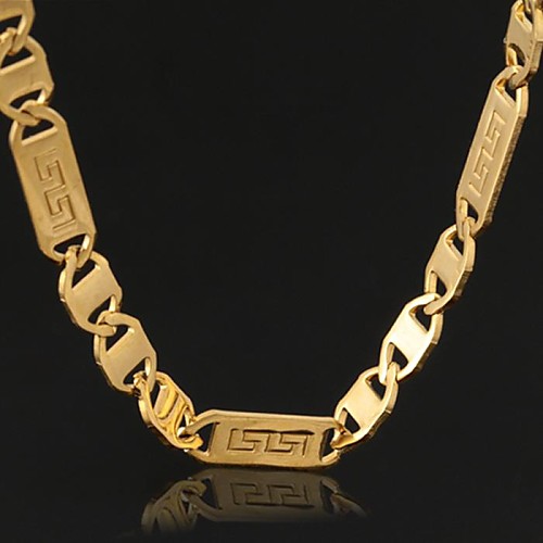 u7 высокое качество старинные 18k коренастый золота заполнены Figaro ожерелье цепь для мужчин 5мм 22inches 55cm