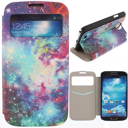 Beautiful Night Sky Звезды Pattern Складной PU кожаный чехол всего тела с карт памяти для Samsung i9500 S4