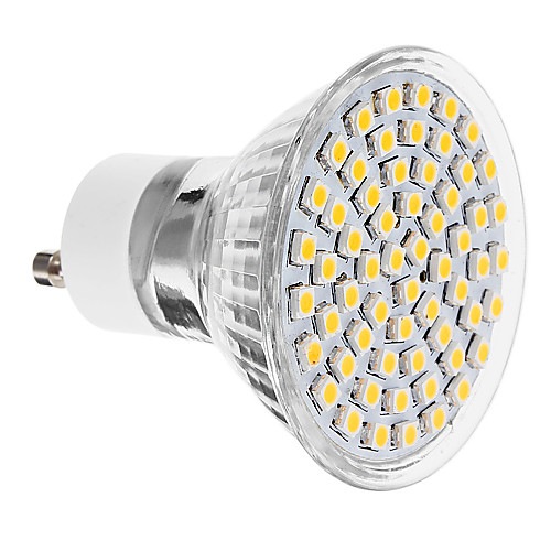 GU10 3W 60x3528SMD 180-220LM 3000K теплый белый свет Светодиодные пятно света (220-240V)