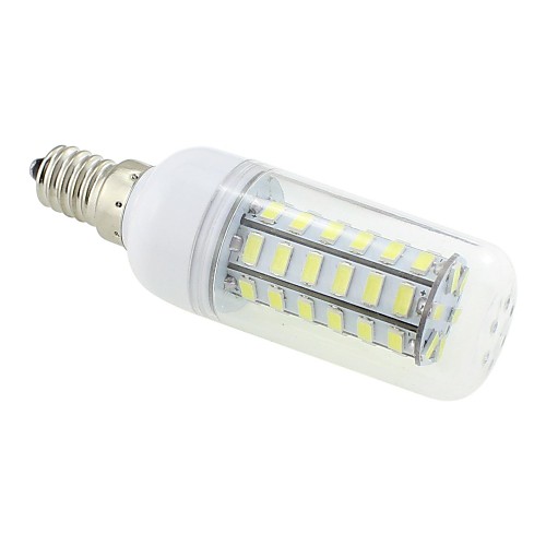 E14 7W 48x5730 SMD 550 ~ 600LM 5500 ~ 6500K Белый свет светодиодный Прозрачная крышка Кукуруза Лампа AC 220V ~ 240V