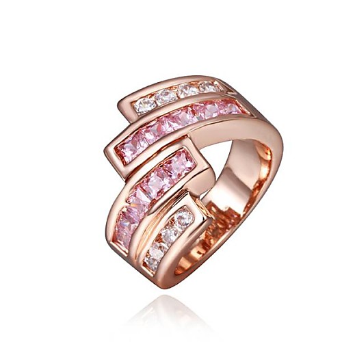 Fashion Women Rose Gold Zircon Fashion Rings(Rose Gold)(1Pcs)